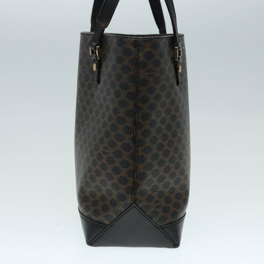 CELINE Macadam Canvas Hand Bag PVC Black Gold Auth 90948 - Picture 4 of 16